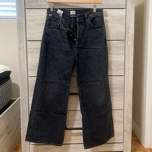 Citizens of Humanity jeans, size 28, Sacha high rise wide leg, grey black NWOT